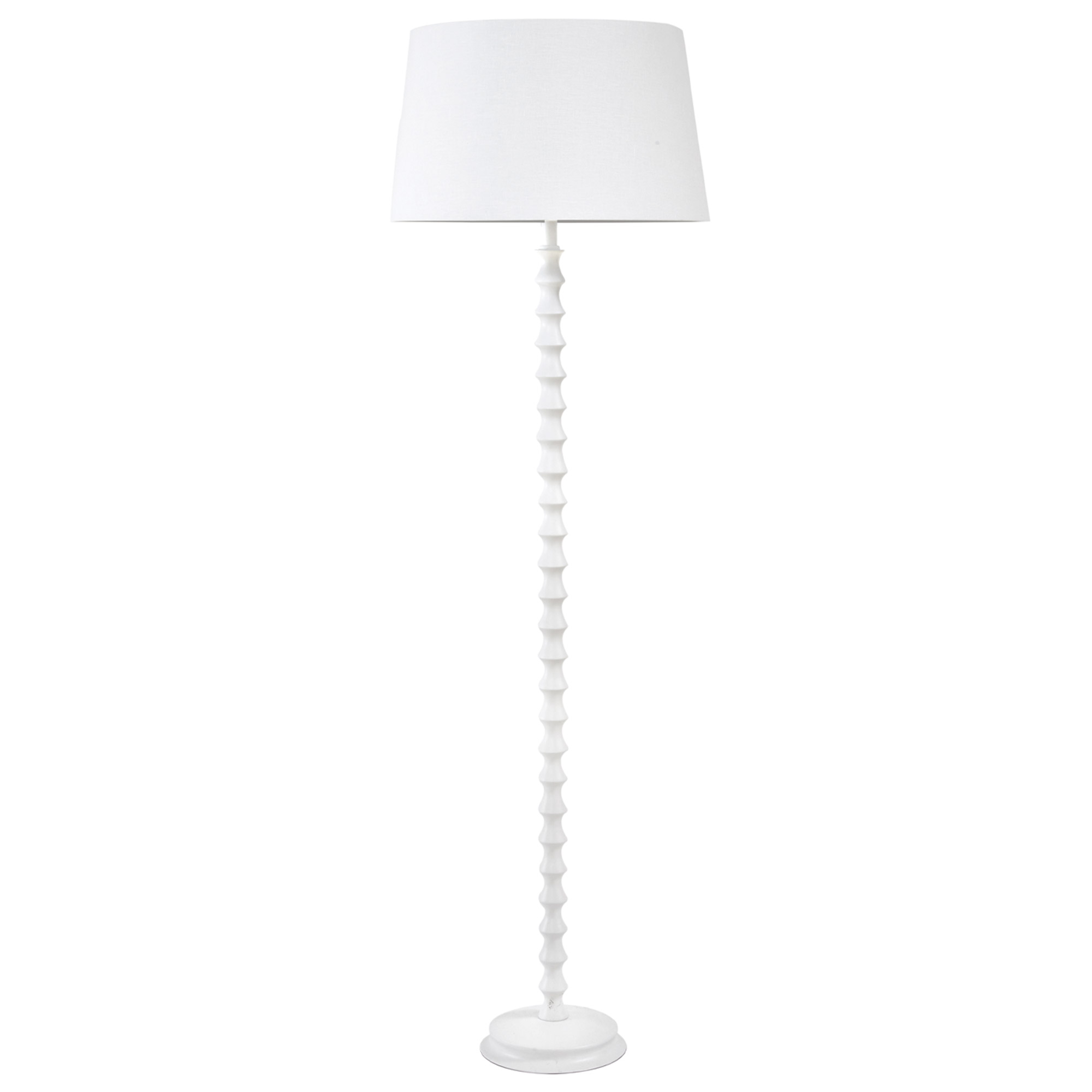 white and timber floor lamp