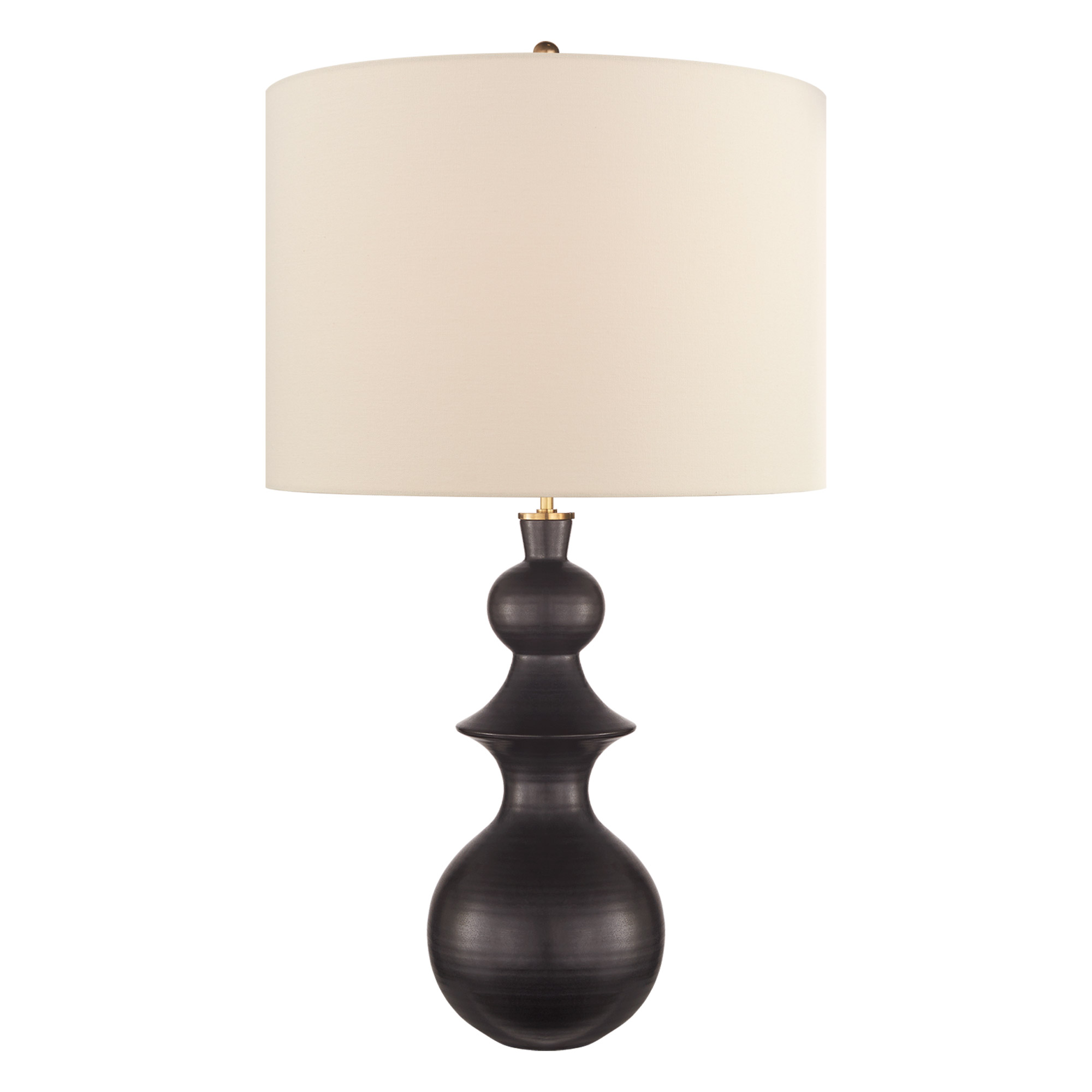 Large black and store gold table lamp