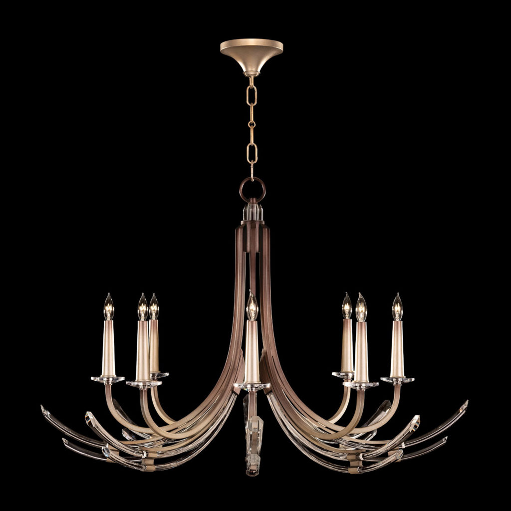 Round bronze online chandelier