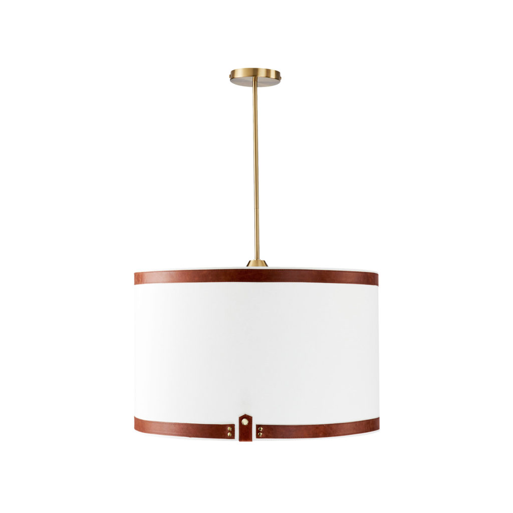 Custom Leather Drum Pendant (Metal) - Bloomingdales Lighting